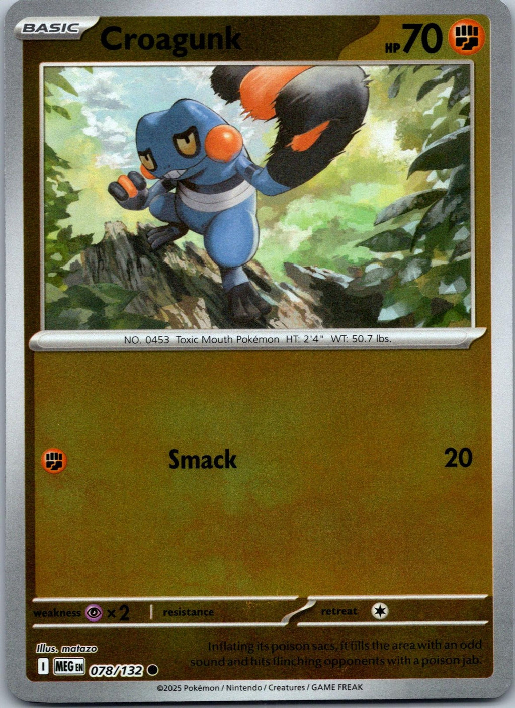 Croagunk 078/132 Common Mega Evolution Pokemon Near Mint