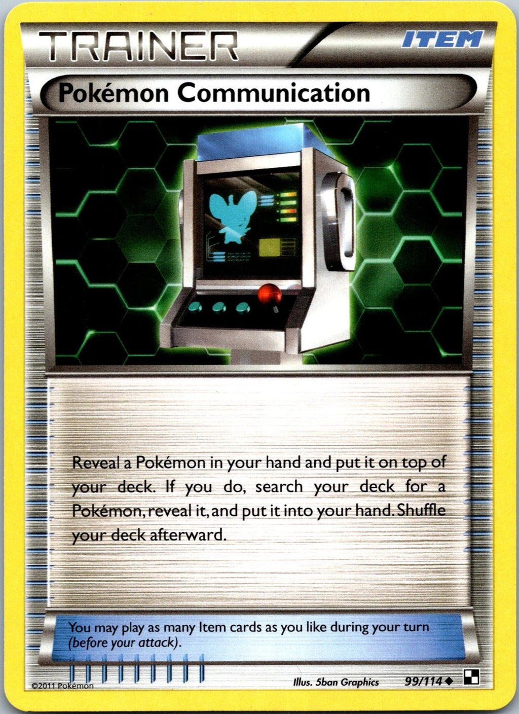 Pokemon Communication 99/114 Uncommon Black & White Pokemon Near Mint