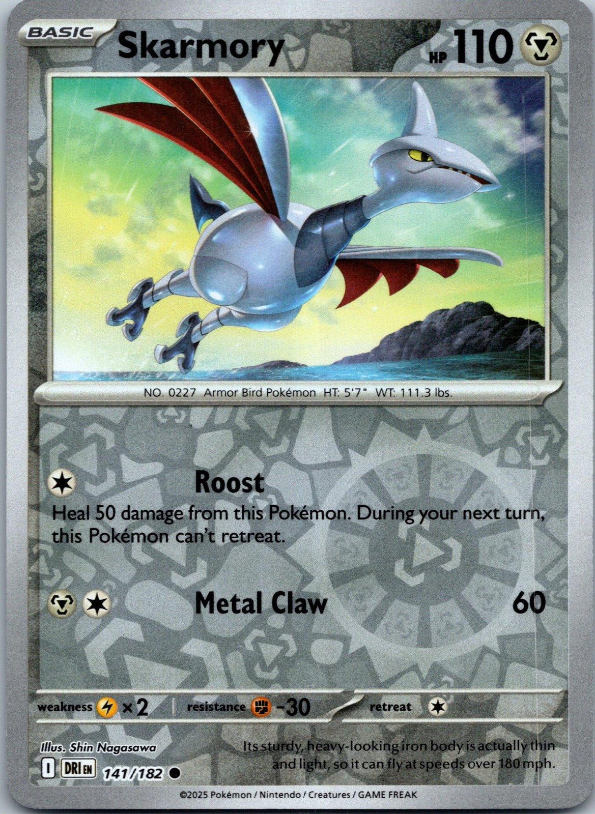 Skarmory 141/182 Common Destined Rivals Pokemon Near Mint