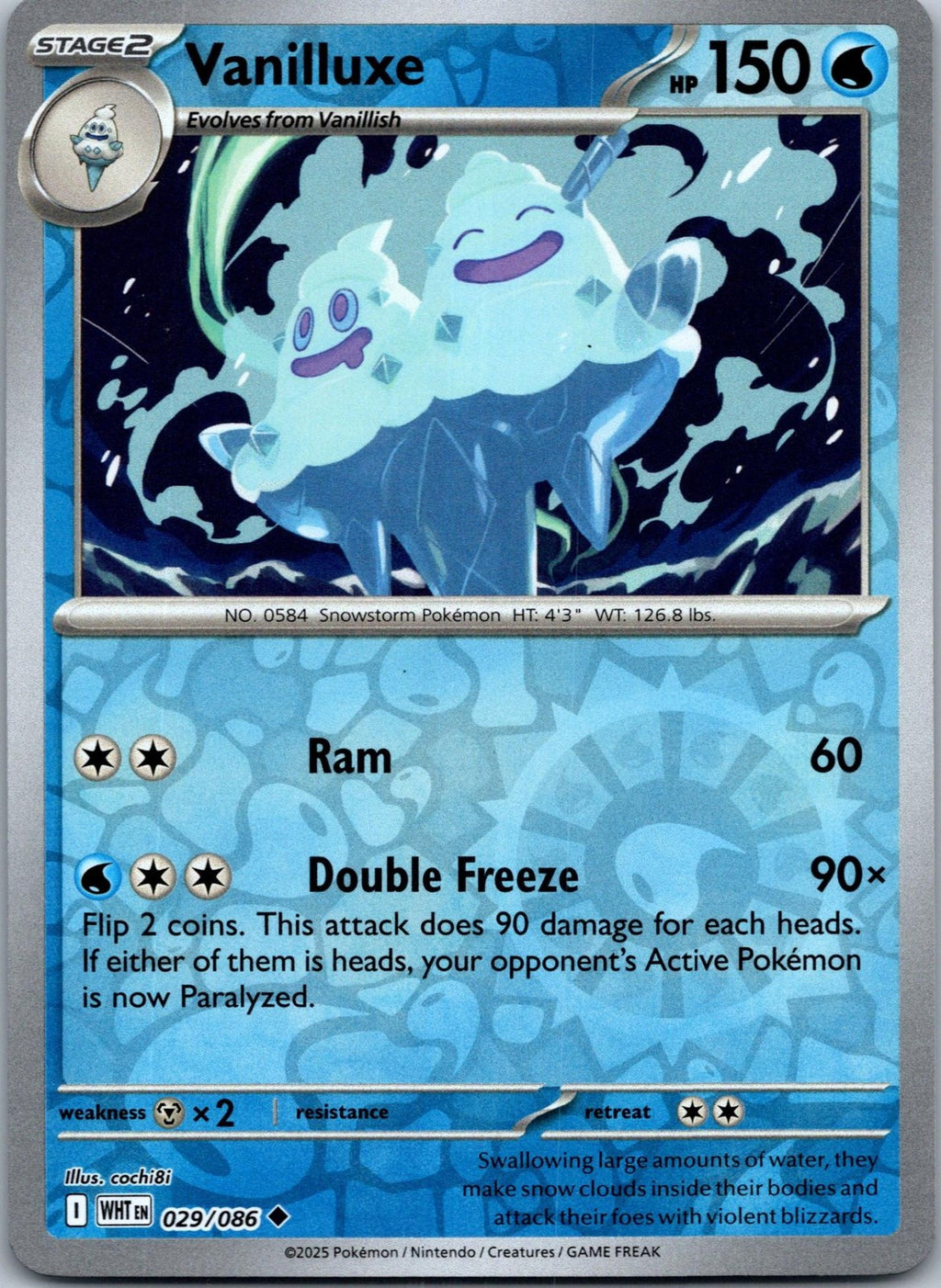 Vanilluxe 029/086 Uncommon White Flare Pokemon Near Mint