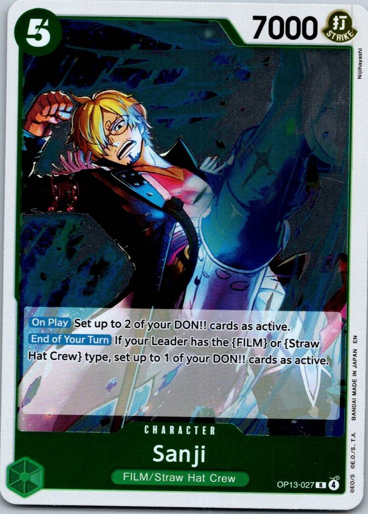 Sanji OP13-027 Rare Carrying On His Will One Piece Near Mint