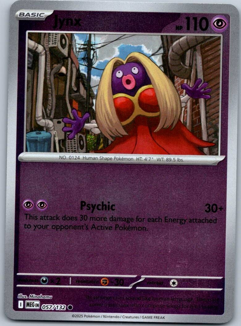 Jynx 057/132 Common Mega Evolution Pokemon Reverse Holo Near Mint