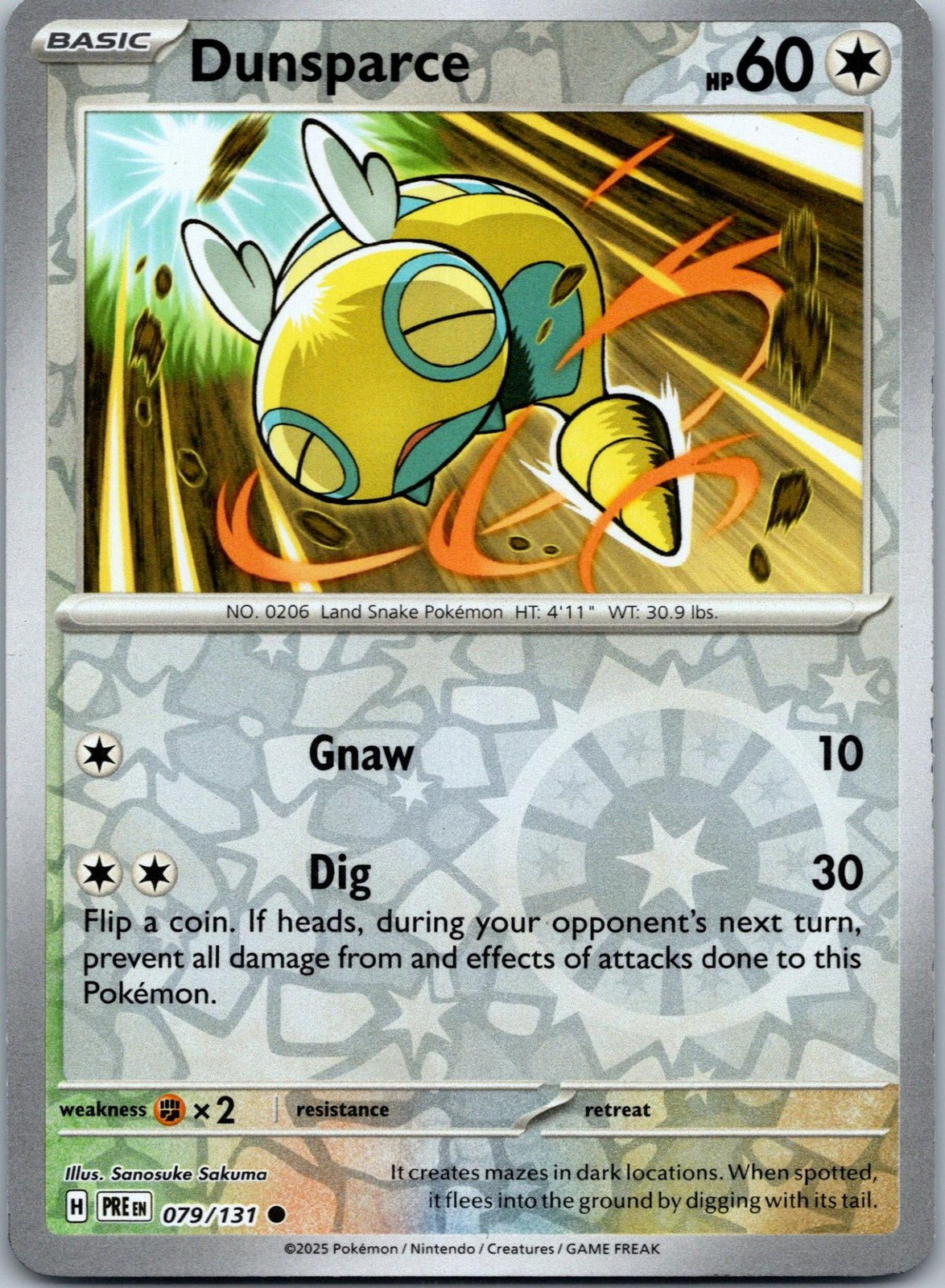 Dunsparce 079/131 Common Prismatic Evolutions Pokemon Near Mint