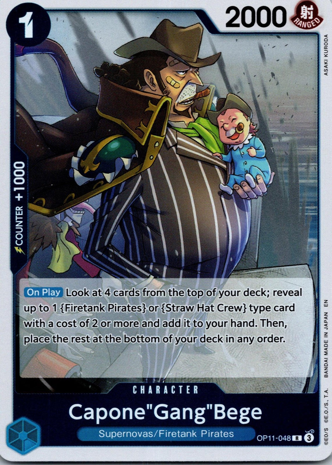 Capone"Gang"Bege (048) OP11-048 Rare A Fist of Divine Speed One Piece Near Mint