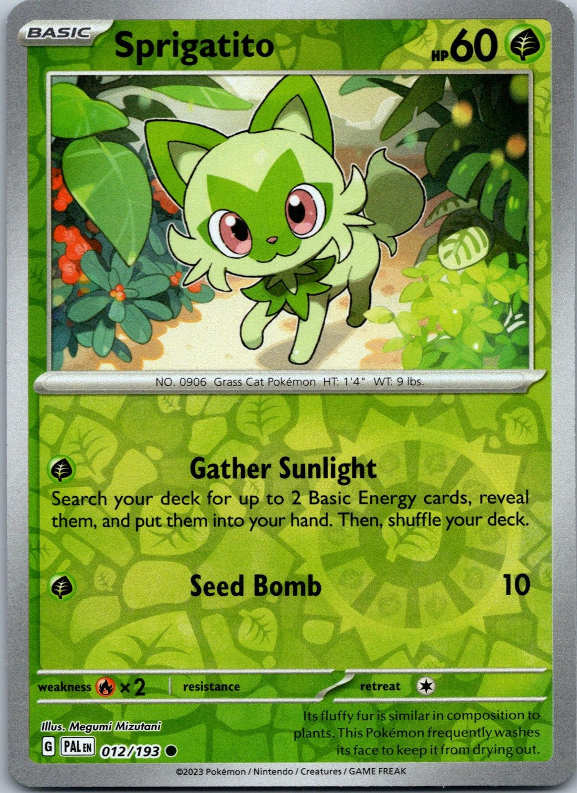 Sprigatito 012/193 Common Paldea Evolved Pokemon Near Mint