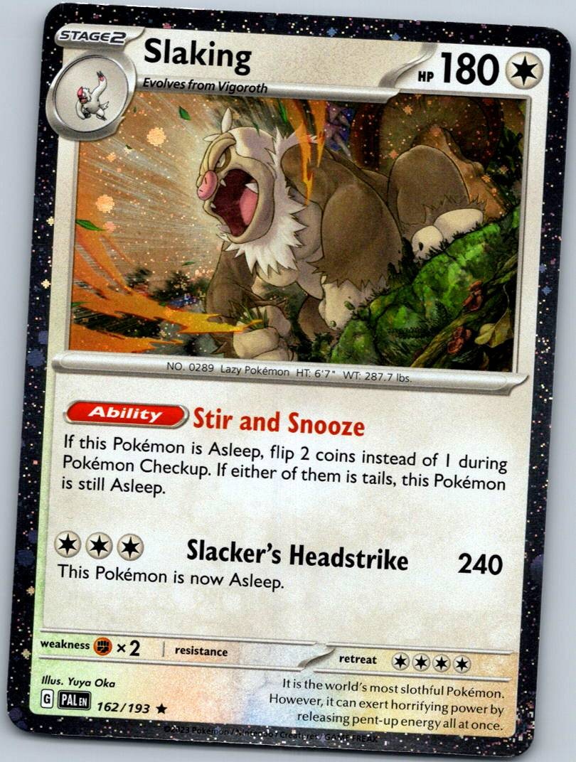 Slaking 162/193 Rare Paldea Evolved Pokemon cosmo Holo Near Mint