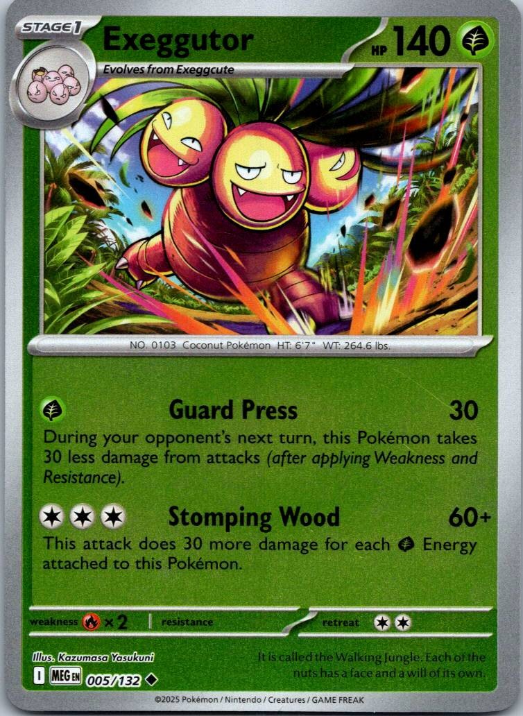 Exeggutor 005/132 Uncommon Mega Evolution Pokemon Reverse Holo Near Mint