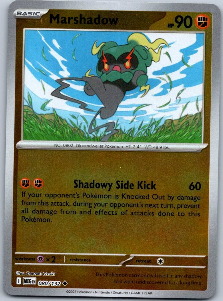 Marshadow 080/132 Uncommon Mega Evolution Pokemon Reverse Holo Near Mint