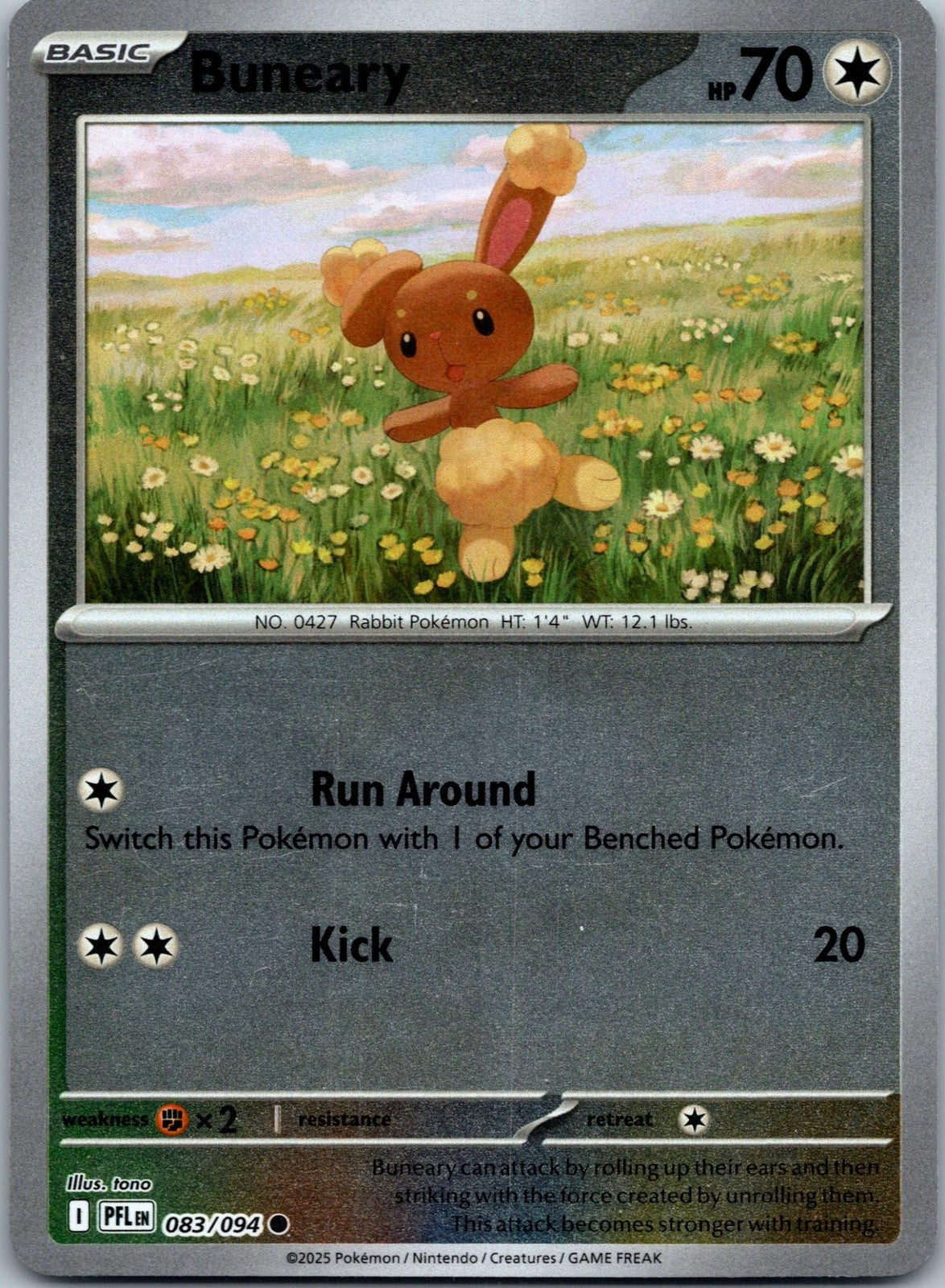 Buneary 083/094 Common Phantasmal Flames Pokemon Near Mint