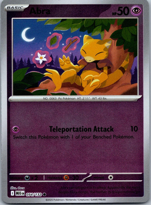 Abra 054/132 Common Mega Evolution Pokemon Near Mint