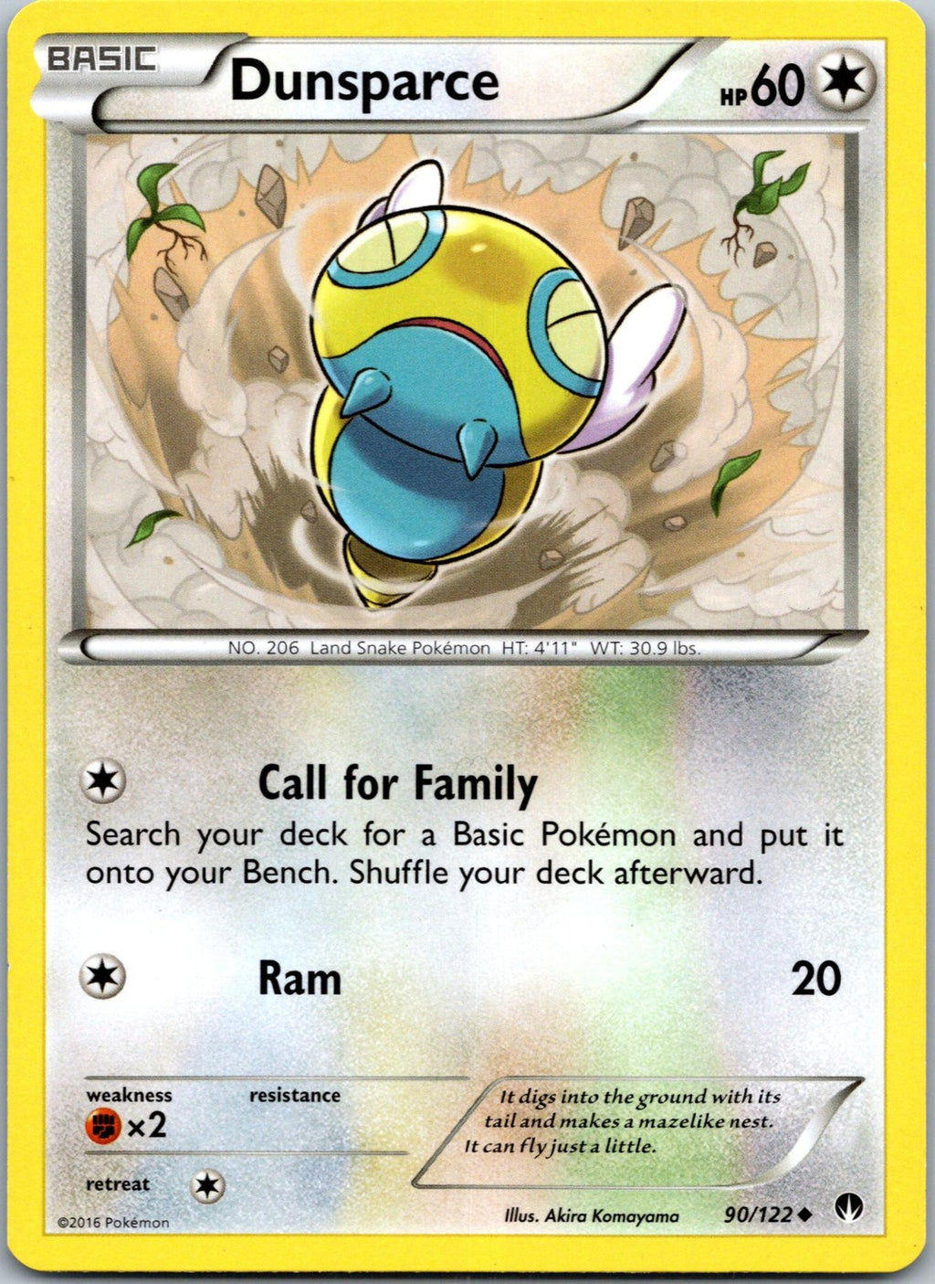 Dunsparce 90/122 Uncommon BREAKpoint Pokemon Near Mint