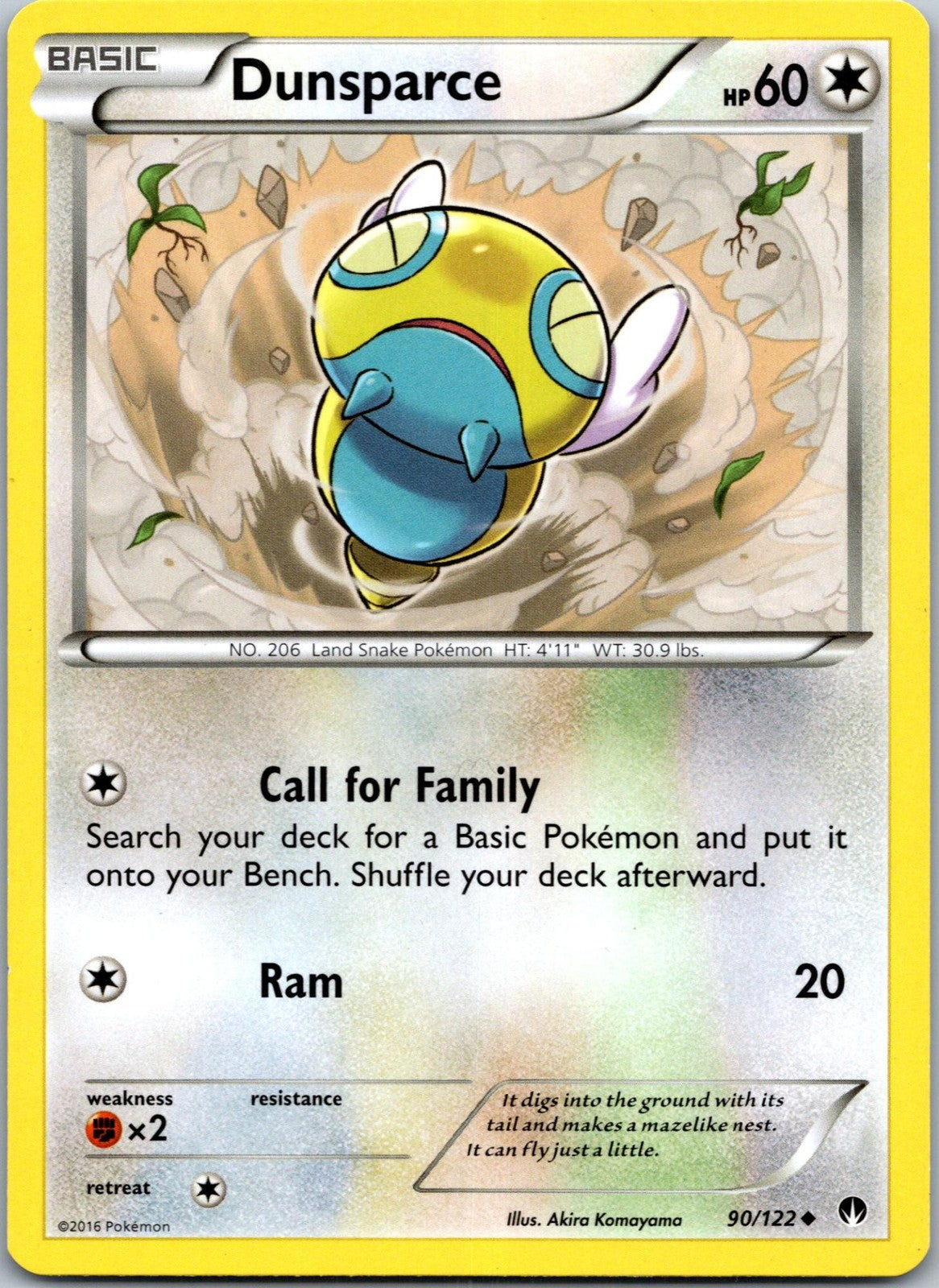 Dunsparce 90/122 Uncommon BREAKpoint Pokemon Near Mint