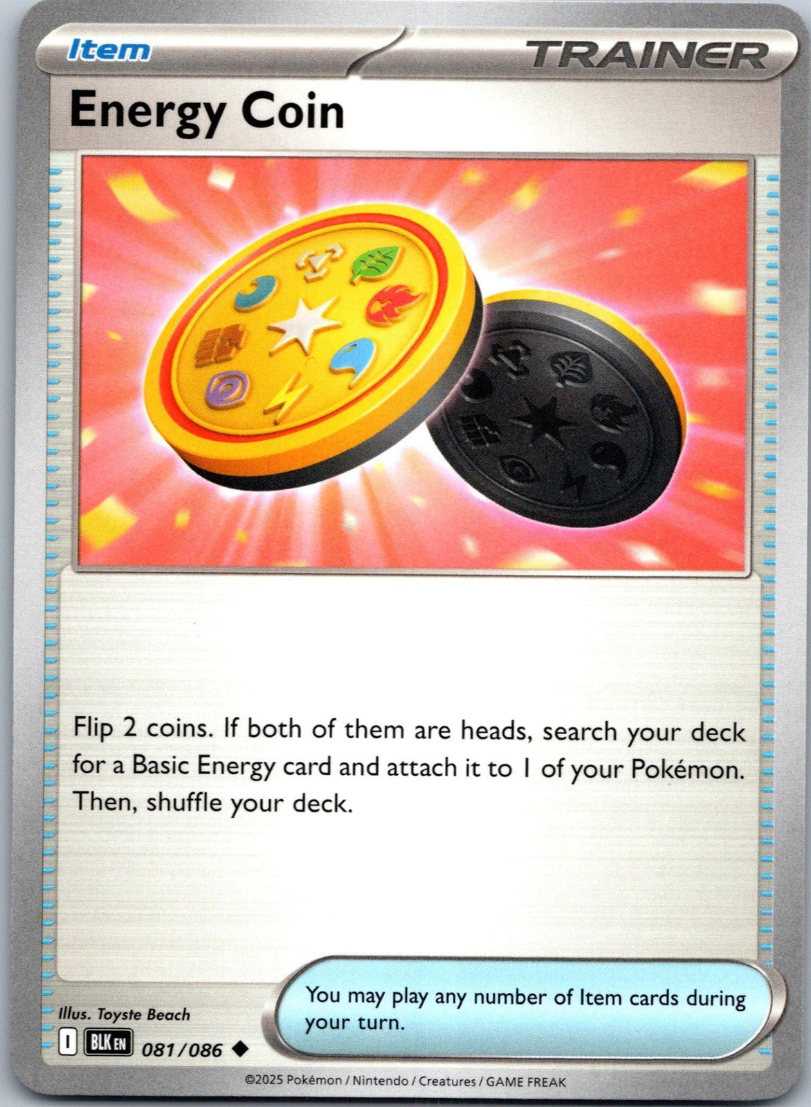 Energy Coin 081/086 Uncommon Black Bolt Pokemon Near Mint