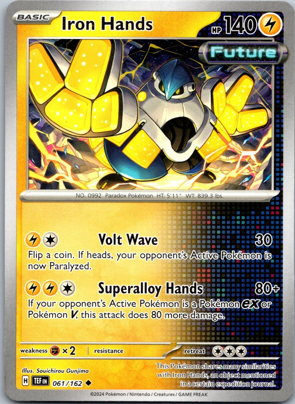 Iron Hands 061/162 Uncommon Temporal Forces Pokemon Near Mint