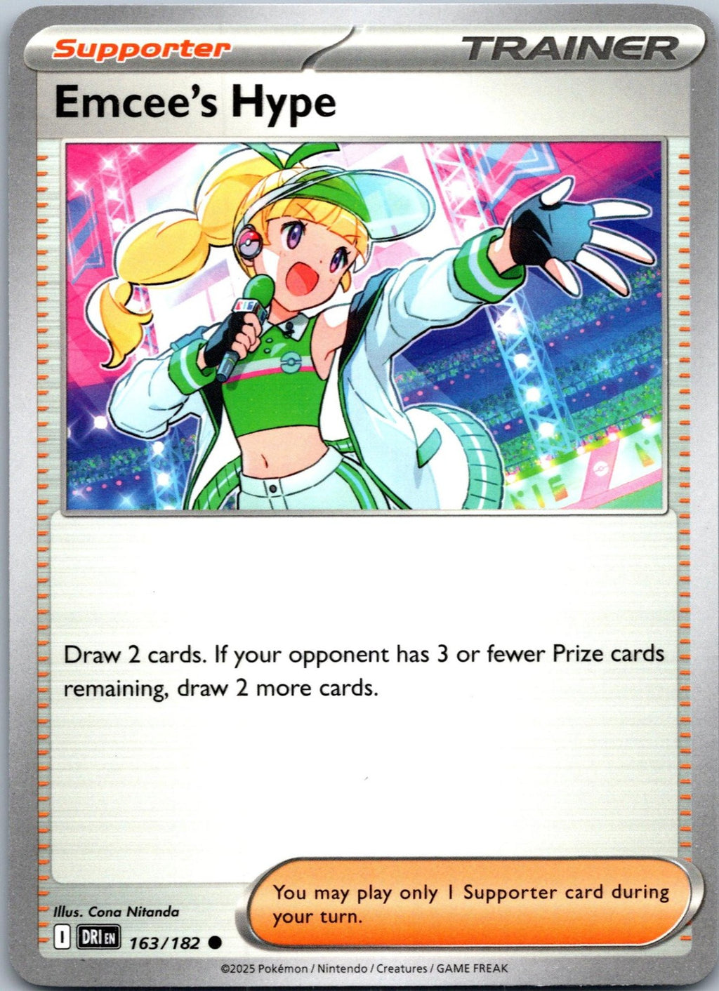 Emcee's Hype 163/182 Common Destined Rivals Pokemon Near Mint