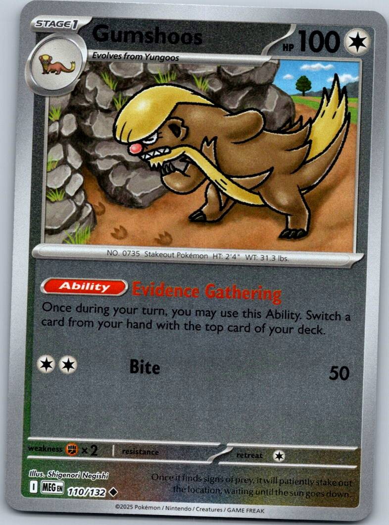 Gumshoos 110/132 Uncommon Mega Evolution Pokemon Reverse Holo Near Mint