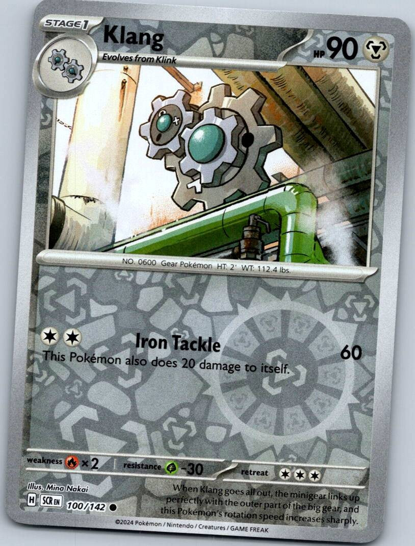 Klang 100/142 Common Stellar Crown Pokemon Reverse Holo Near Mint