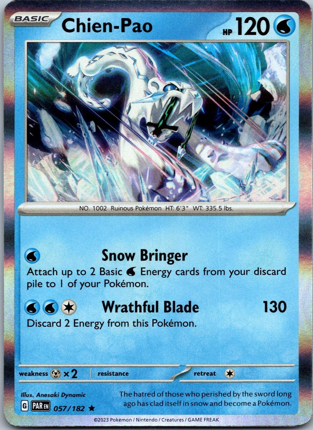 Chien-Pao 057/182 Rare Paradox Rift Pokemon Near Mint