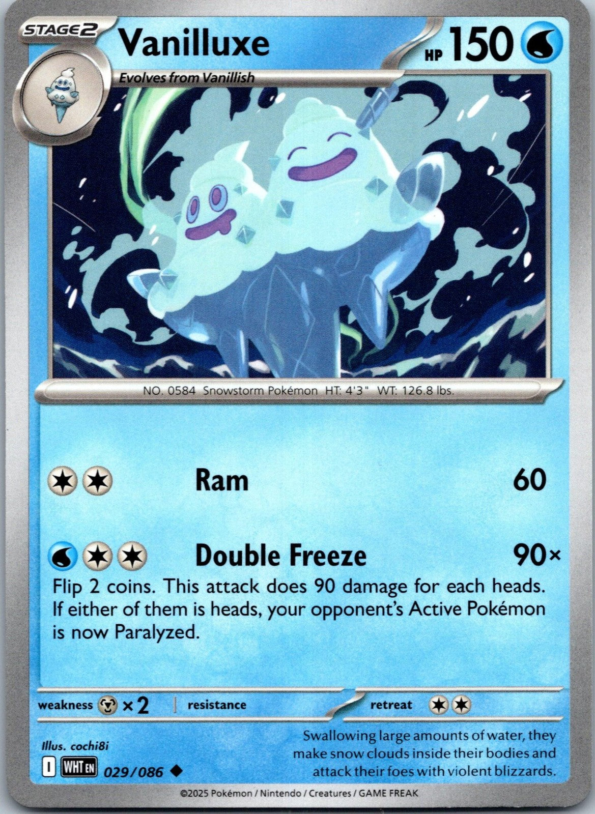 Vanilluxe 029/086 Uncommon White Flare Pokemon Near Mint