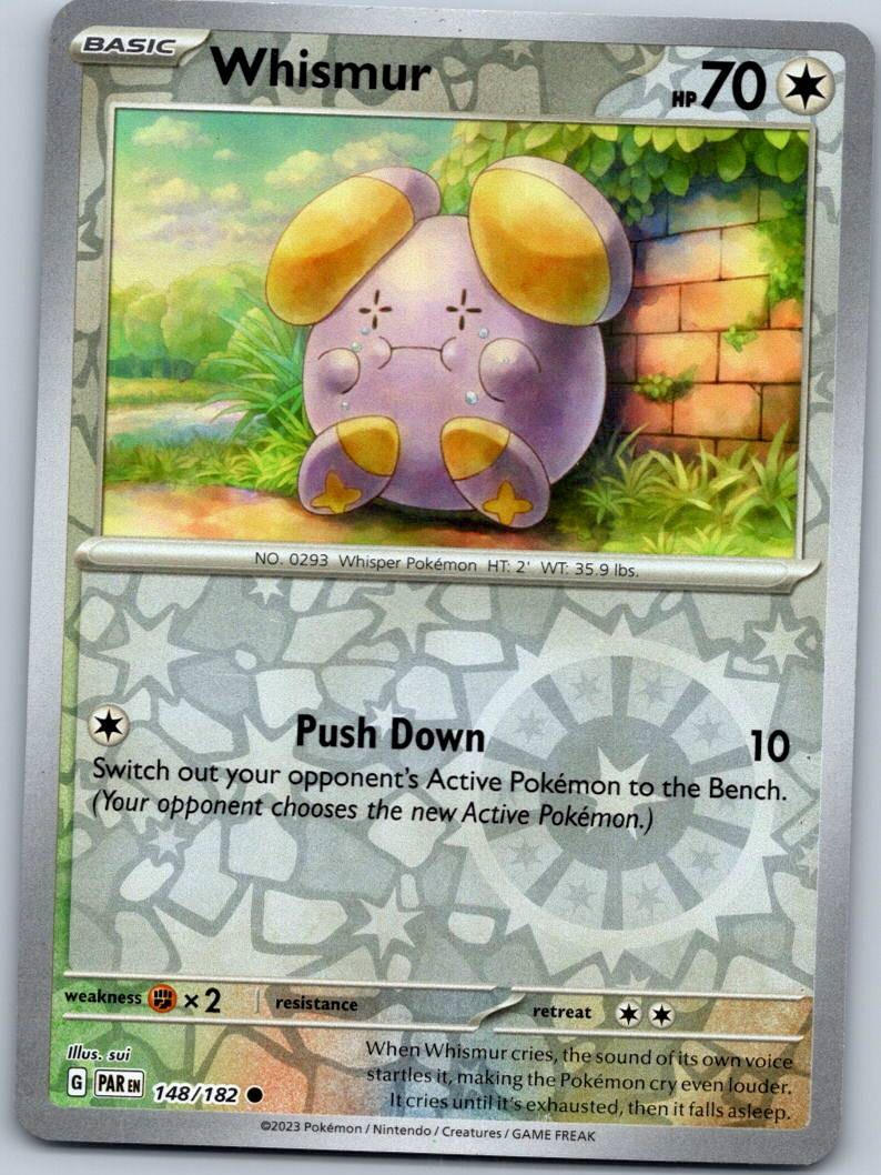 Whismur 148/182 Common Paradox Rift Pokemon Reverse Holo Near Mint