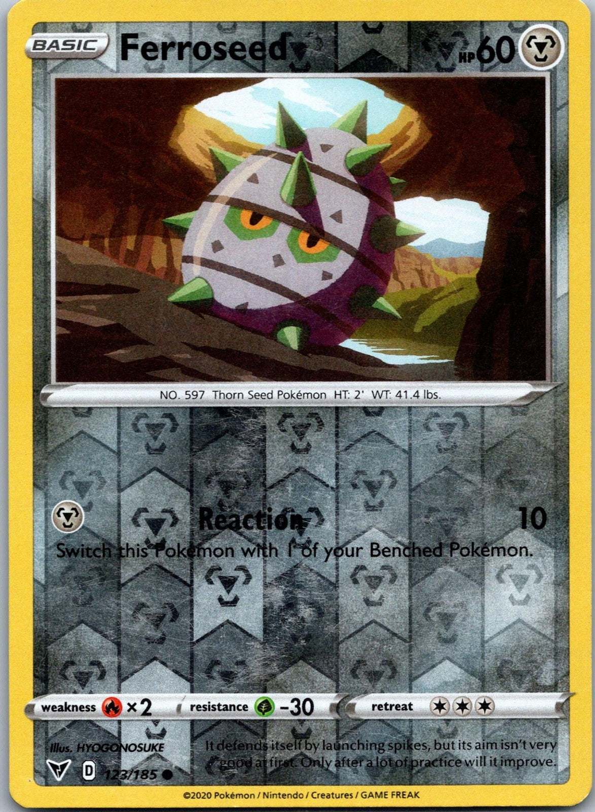 Ferroseed 123/185 Common Vivid Voltage Pokemon Near Mint