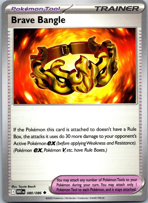 Brave Bangle 080/086 Uncommon White Flare Pokemon Near Mint