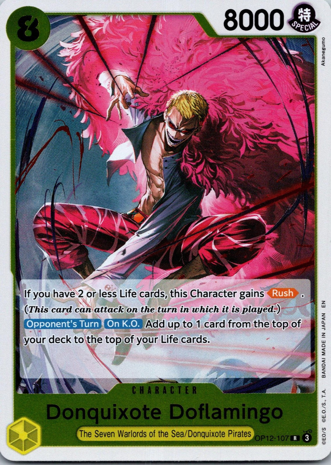 Donquixote Doflamingo OP12-107 Rare Legacy of the Master One Piece Near Mint