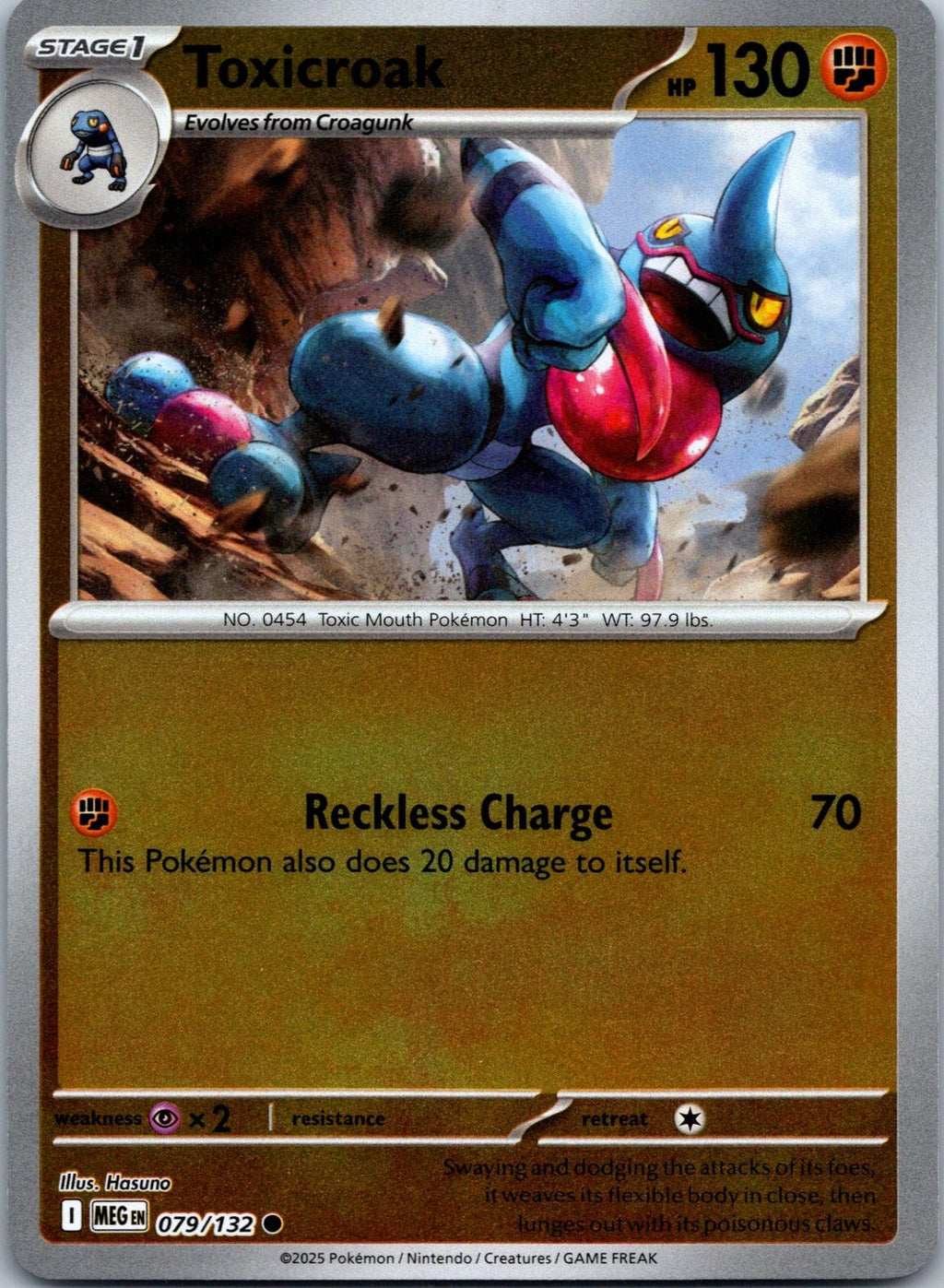 Toxicroak 079/132 Common Mega Evolution Pokemon Near Mint