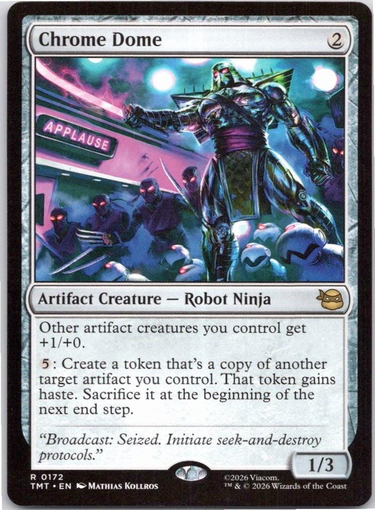 Chrome Dome 0172 Rare Teenage Mutant Ninja Turtles Magic: The Gathering NM