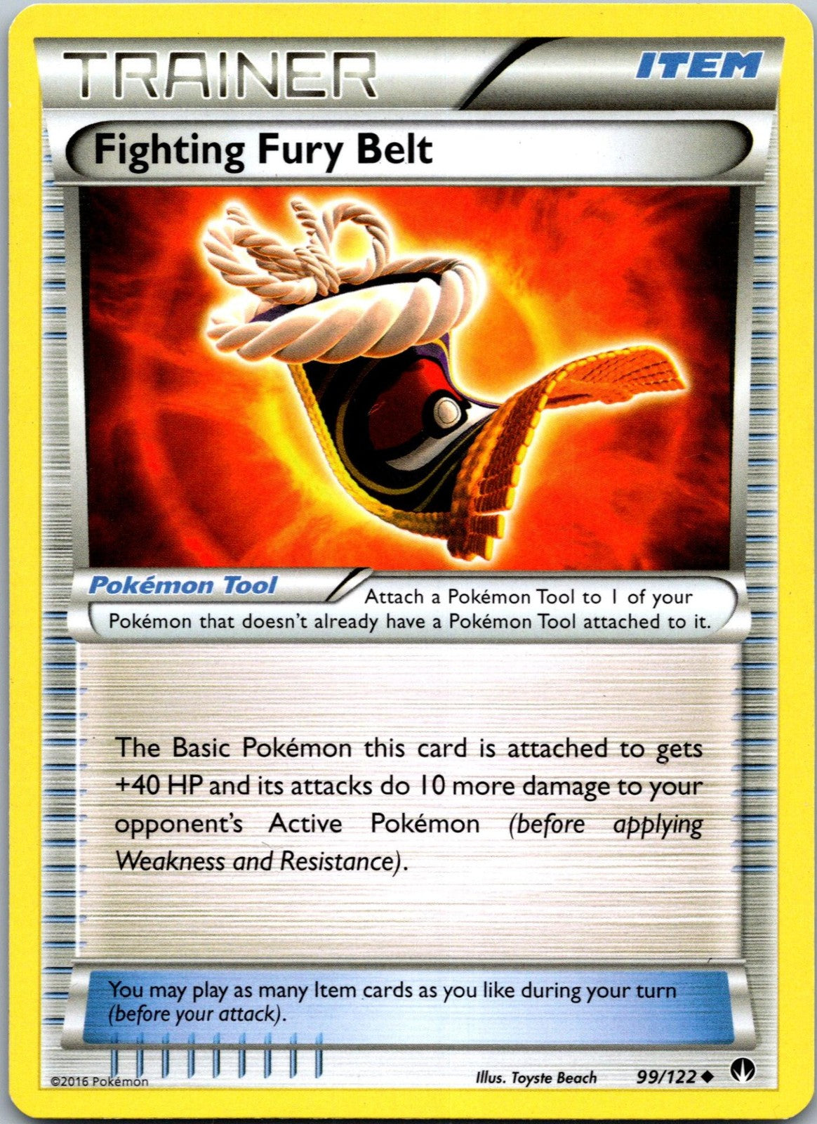 Fighting Fury Belt 99/122 Uncommon BREAKpoint Pokemon Near Mint
