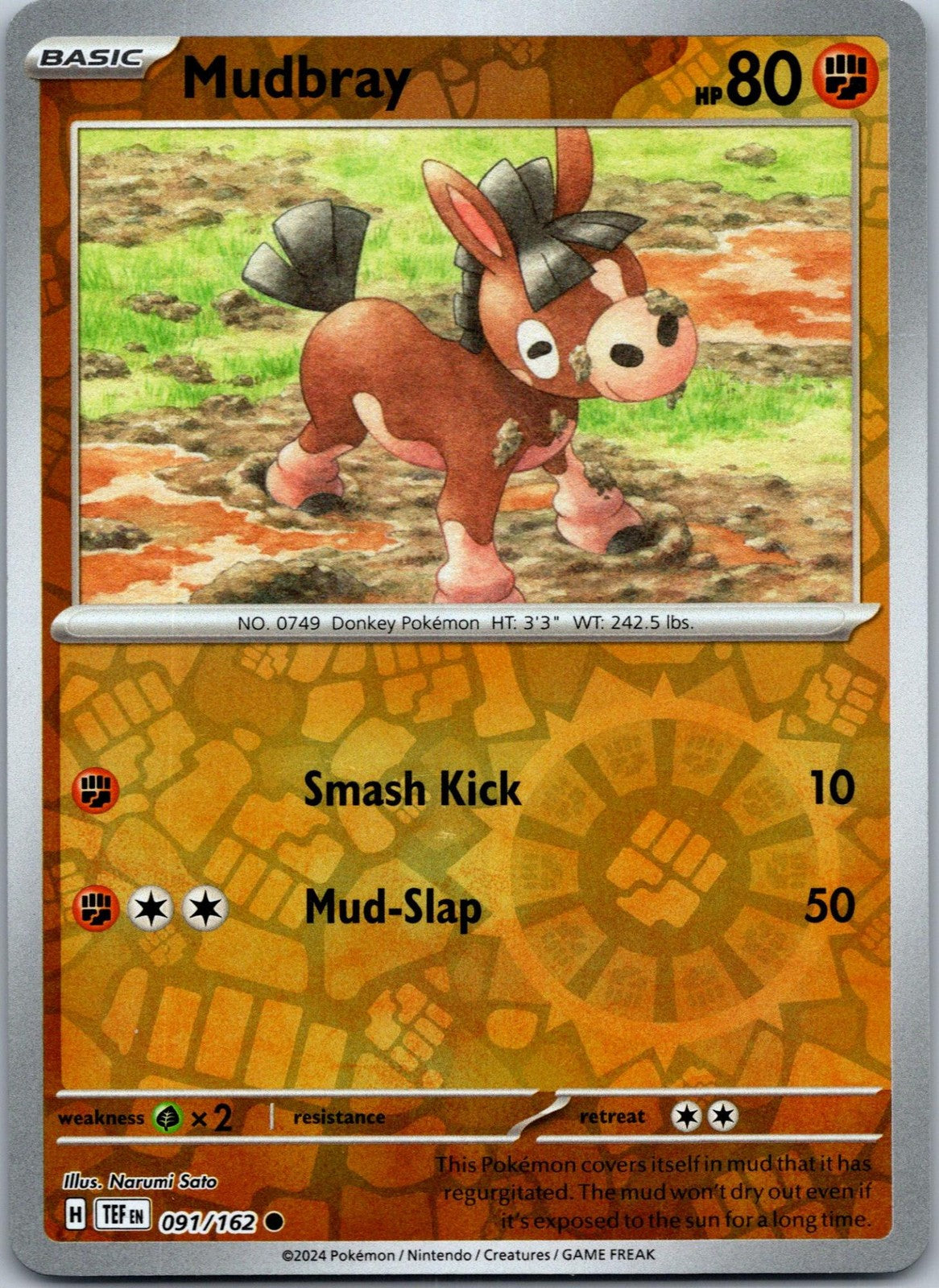 Mudbray 091/162 Common Temporal Forces Pokemon Near Mint