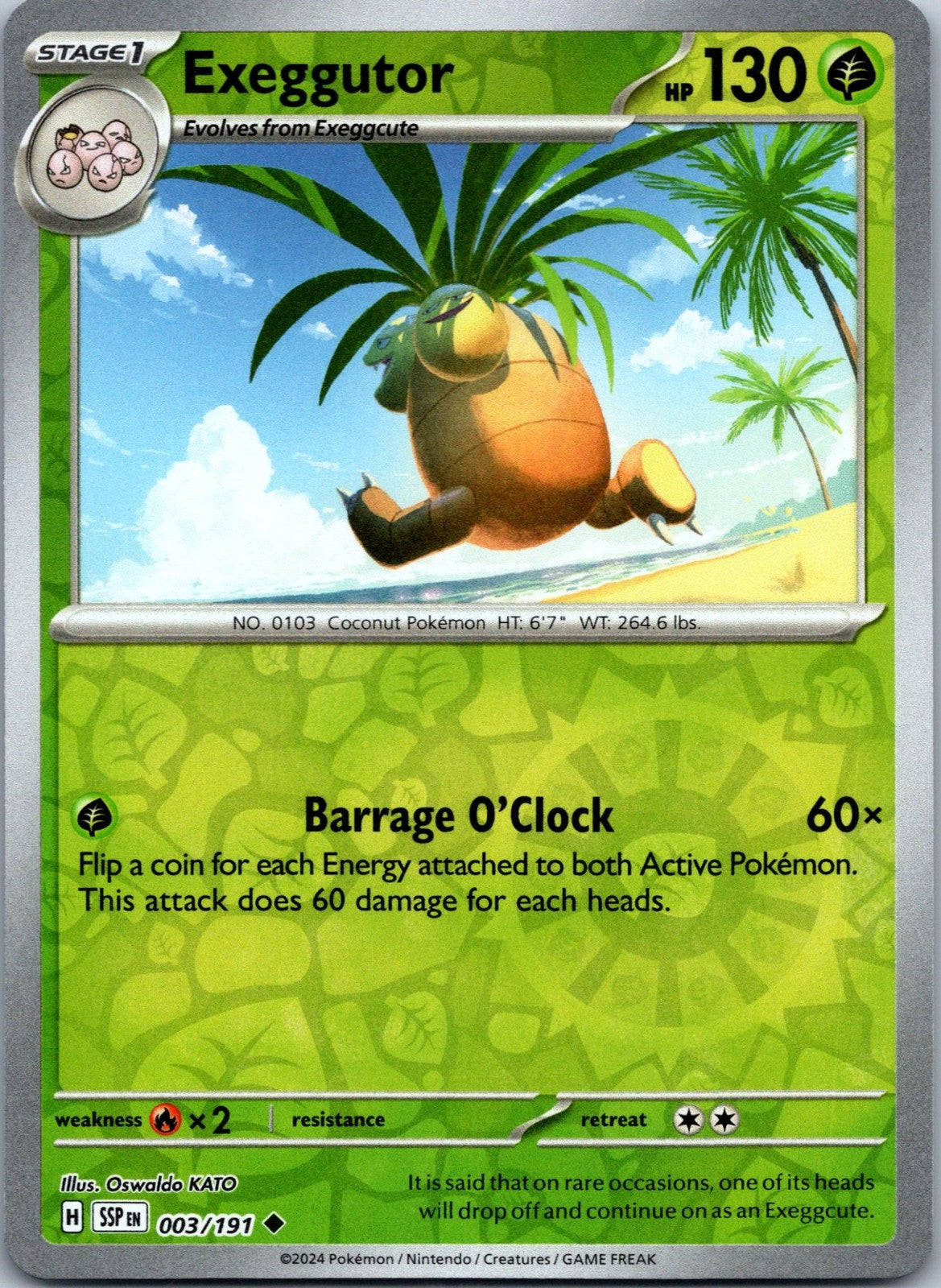 Exeggutor 003/191 Uncommon Surging Sparks Pokemon Near Mint