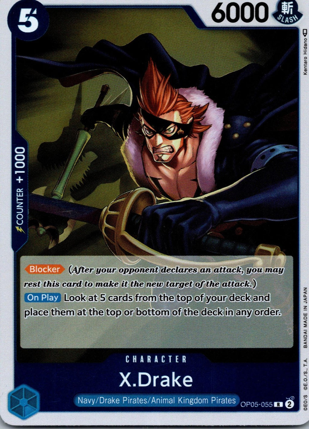 X.Drake OP05-055 Rare Awakening of the New Era One Piece Near Mint