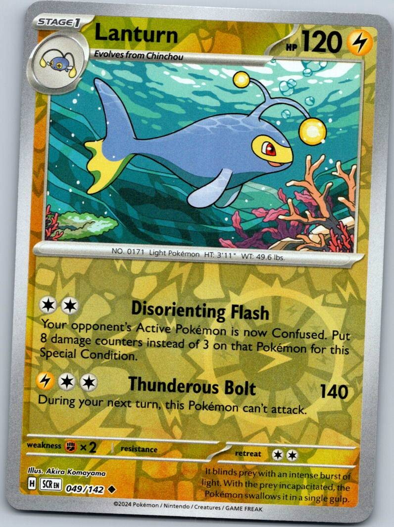 Lanturn 49/142 Uncommon Stellar Crown Pokemon Reverse Holo Near Mint