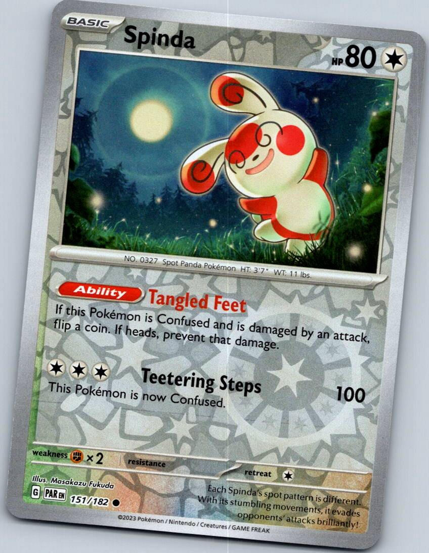 Spinda 151/182 Common Paradox Rift Pokemon Reverse Holo Near Mint