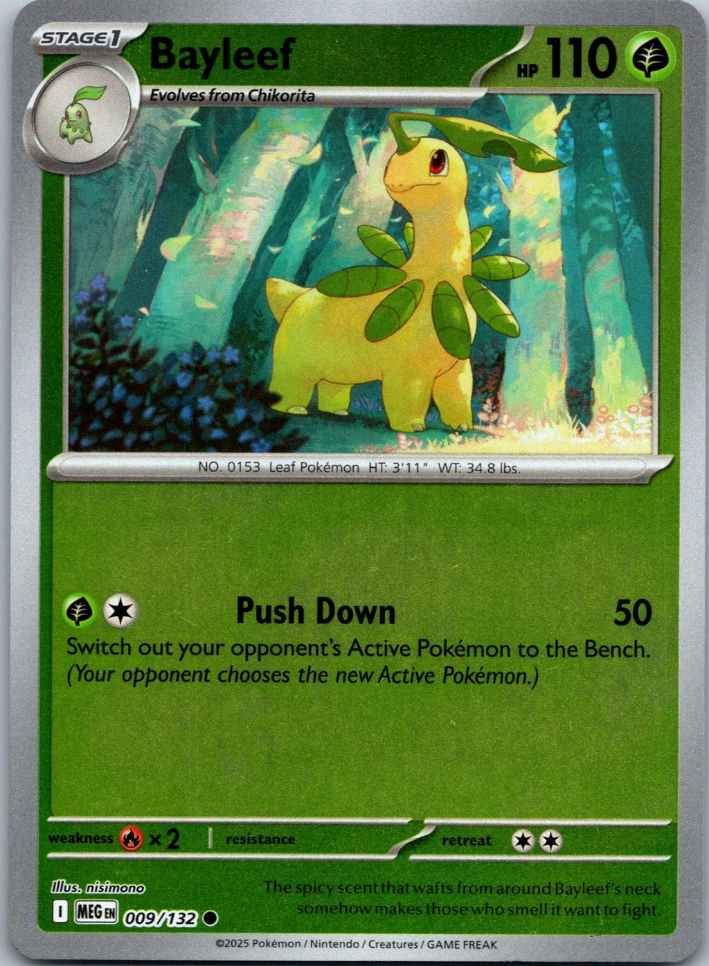 Bayleef 009/132 Common Mega Evolution Pokemon Near Mint