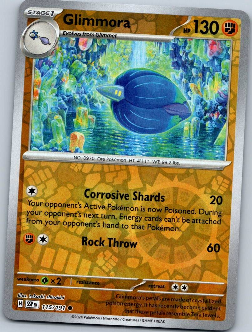 Glimmora 115/191 Common Surging Sparks Pokemon Reverse Holo Near Mint