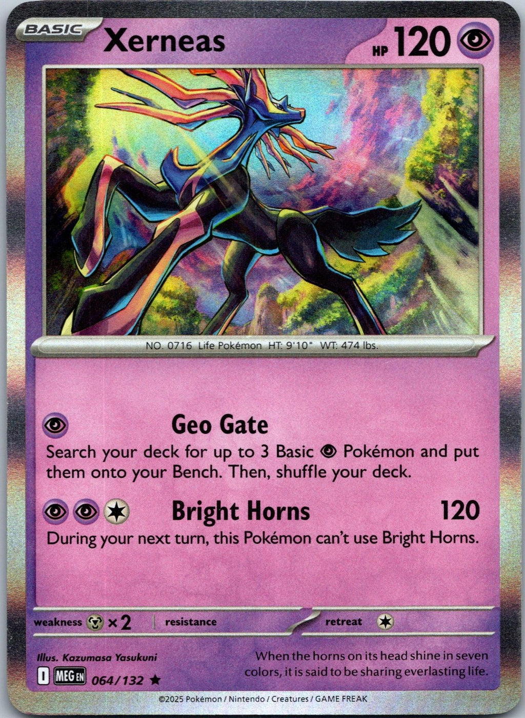 Xerneas 064/132 Rare Mega Evolution Pokemon Near Mint