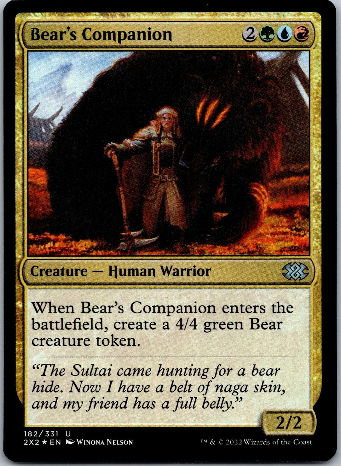 Bear's Companion 182 Uncommon Double Masters 2022 Magic: The Gathering Near Mint