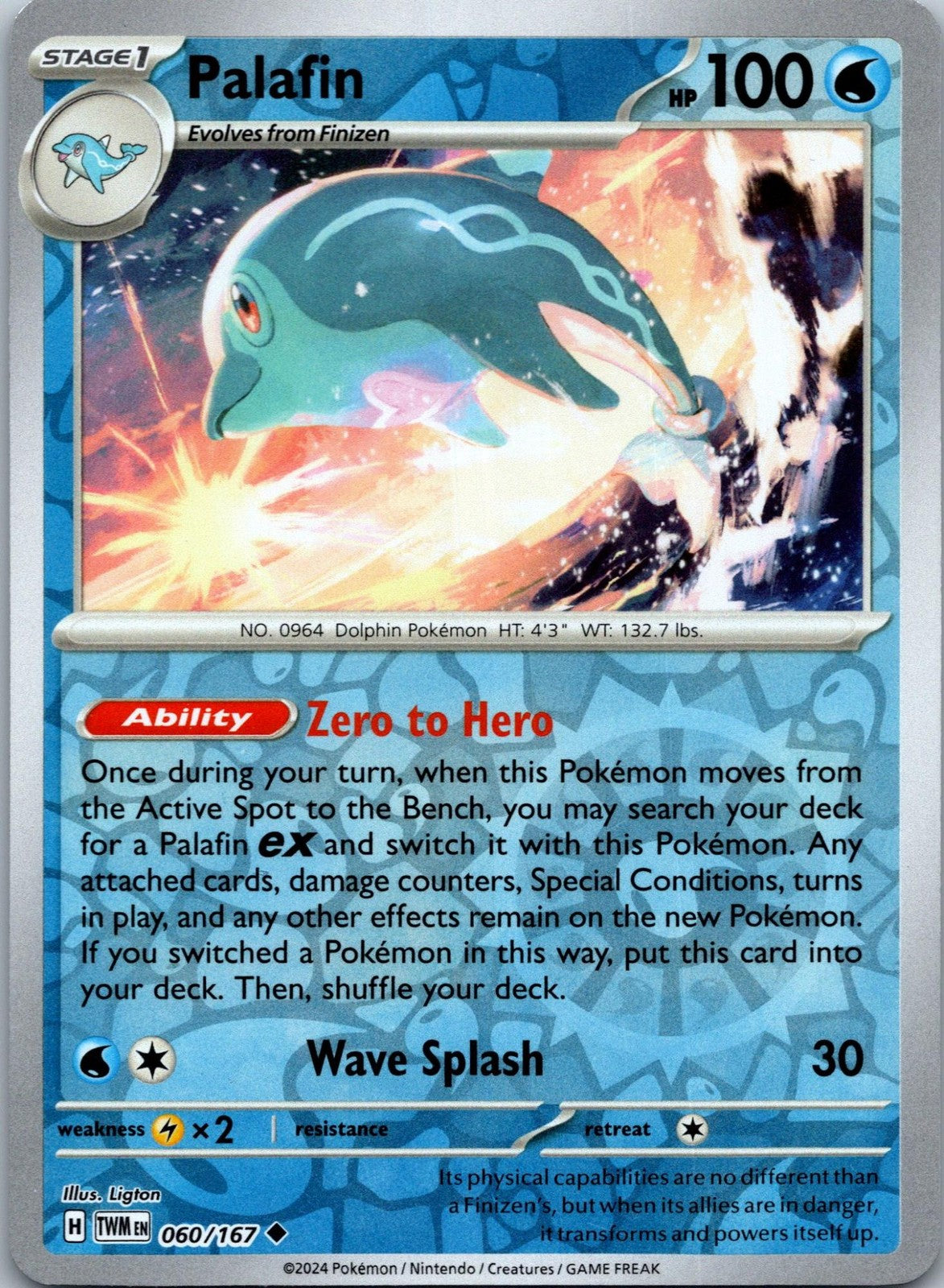 Palafin 060/167 Uncommon Twilight Masquerade Pokemon Near Mint