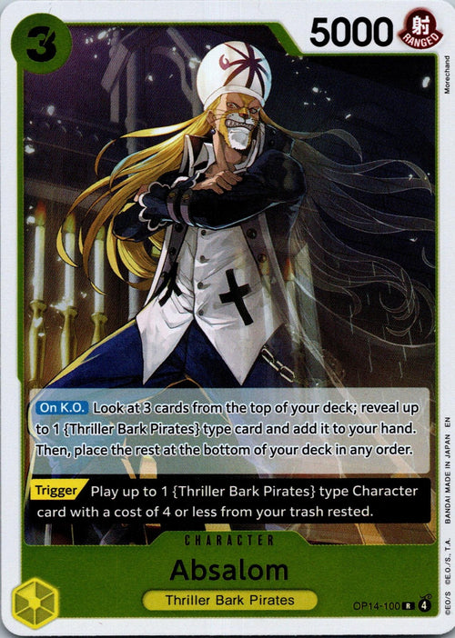 Absalom OP14-100 Rare The Azure Sea's Seven One Piece Near Mint