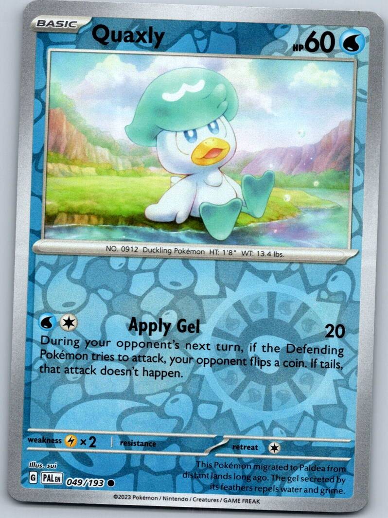 Quaxly 049/193 Common Paldea Evolved Pokemon Reverse Holo Near Mint