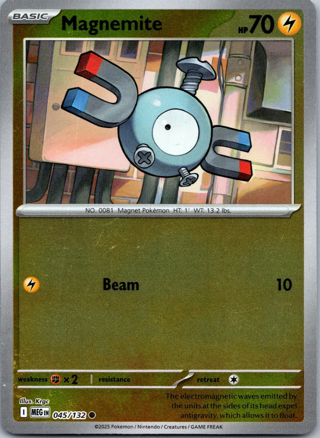 Magnemite 045/132 Common Mega Evolution Pokemon Near Mint