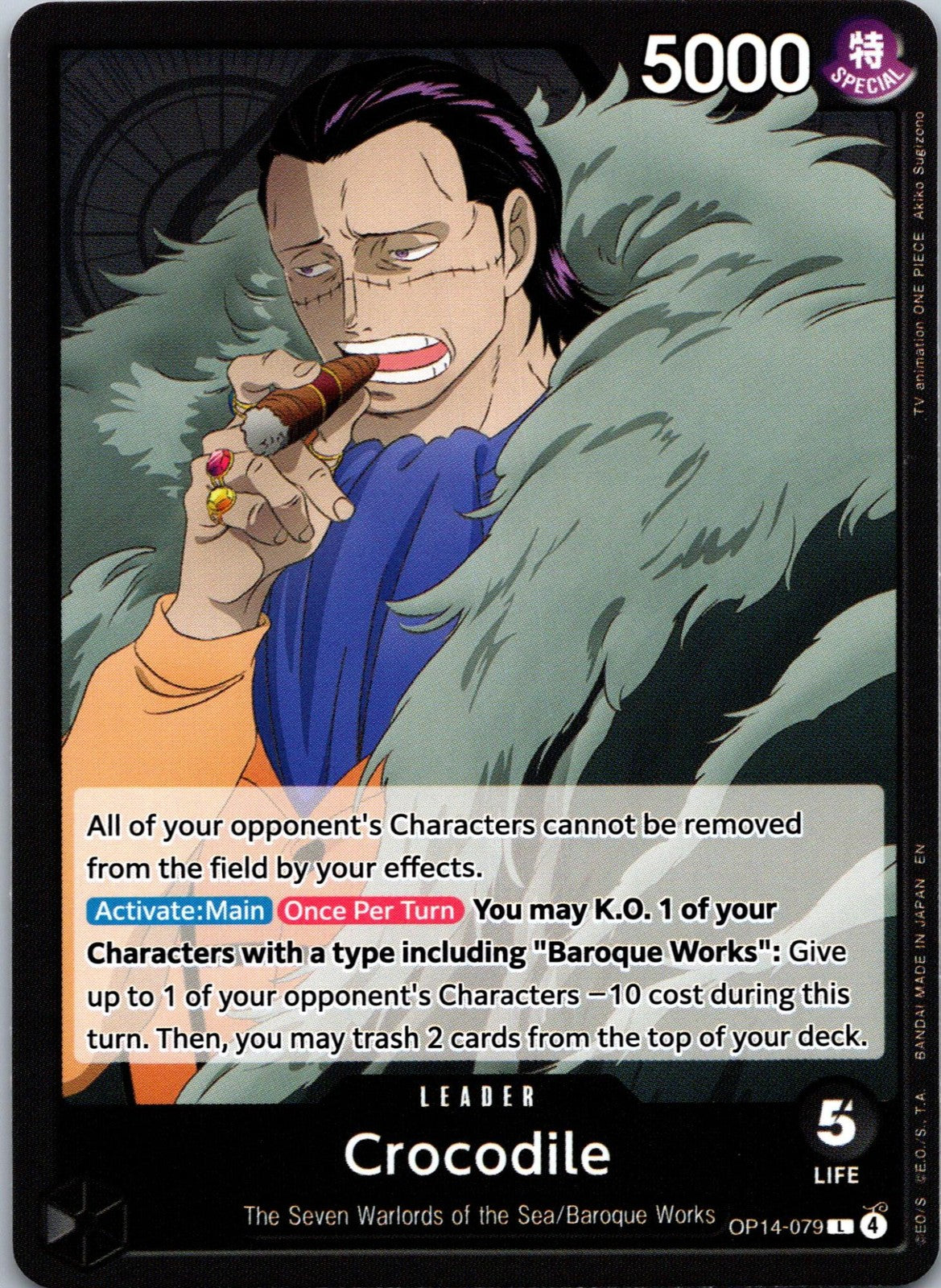 Crocodile - OP14-079 OP14-079 Leader The Azure Sea's Seven One Piece Near Mint