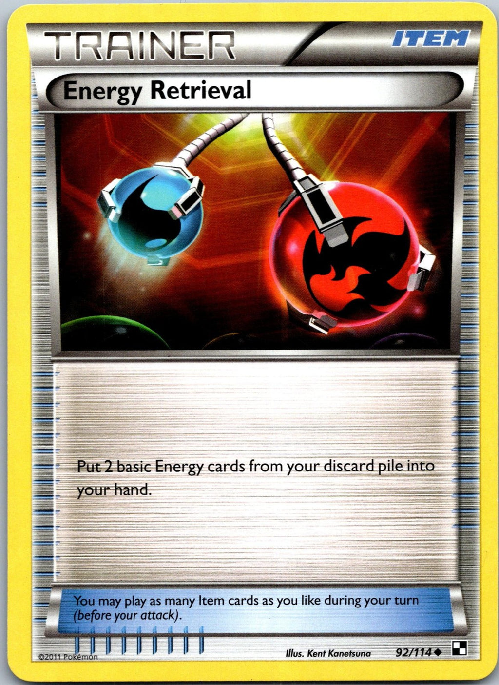 Energy Retrieval 92/114 Uncommon Black & White Pokemon Near Mint