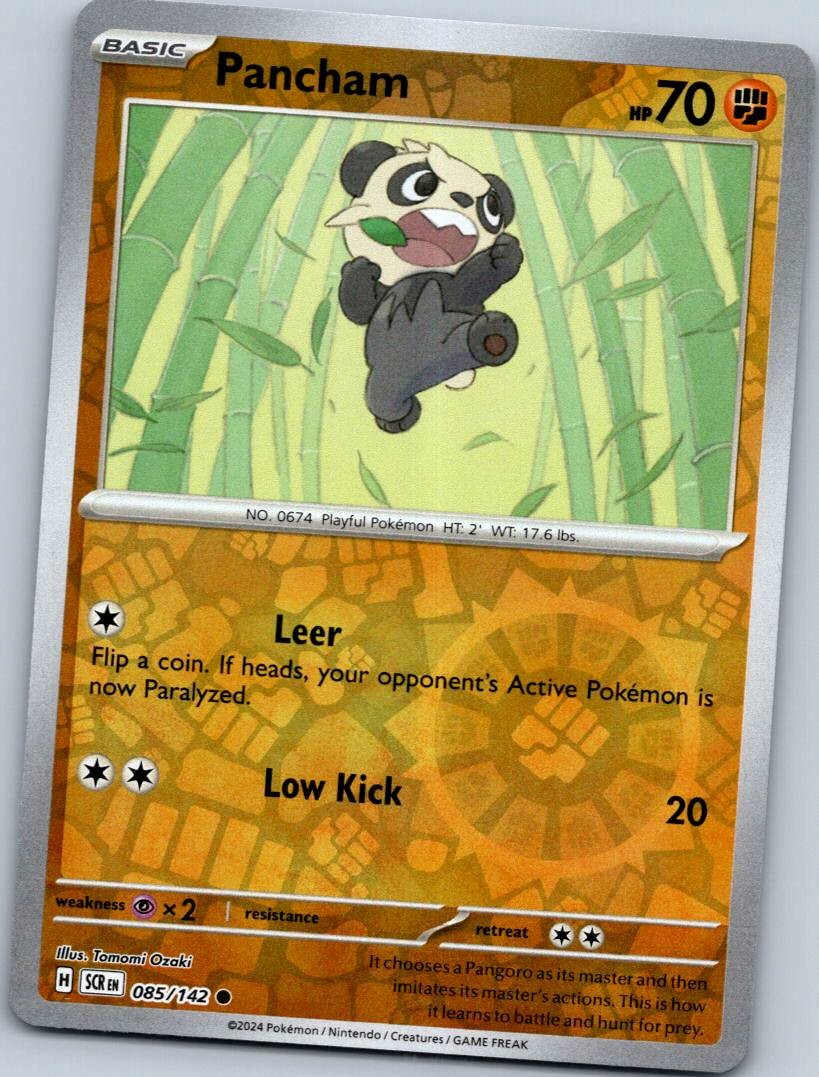 Pancham 85/142 Common Stellar Crown Pokemon Reverse Holo Near Mint