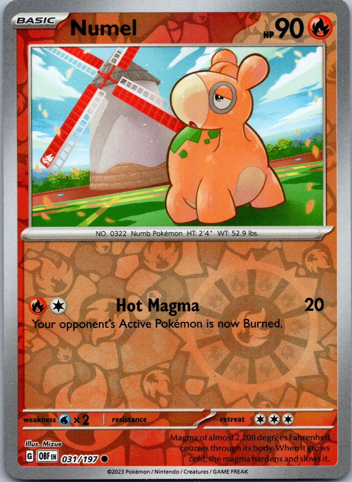 Numel 031/197 Common Obsidian Flames Pokemon Near Mint
