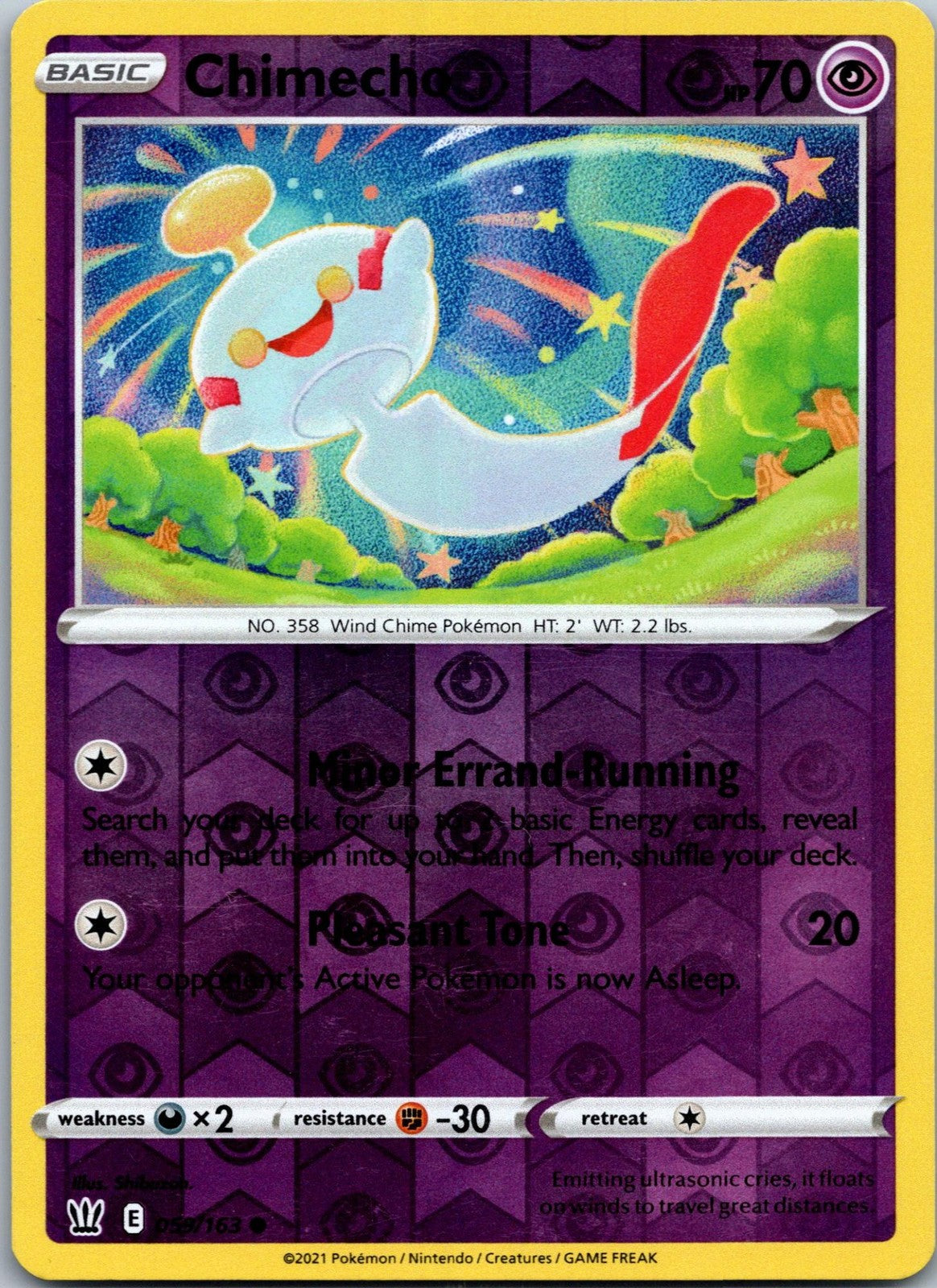 Chimecho 059/163 Common Battle Styles Pokemon Near Mint