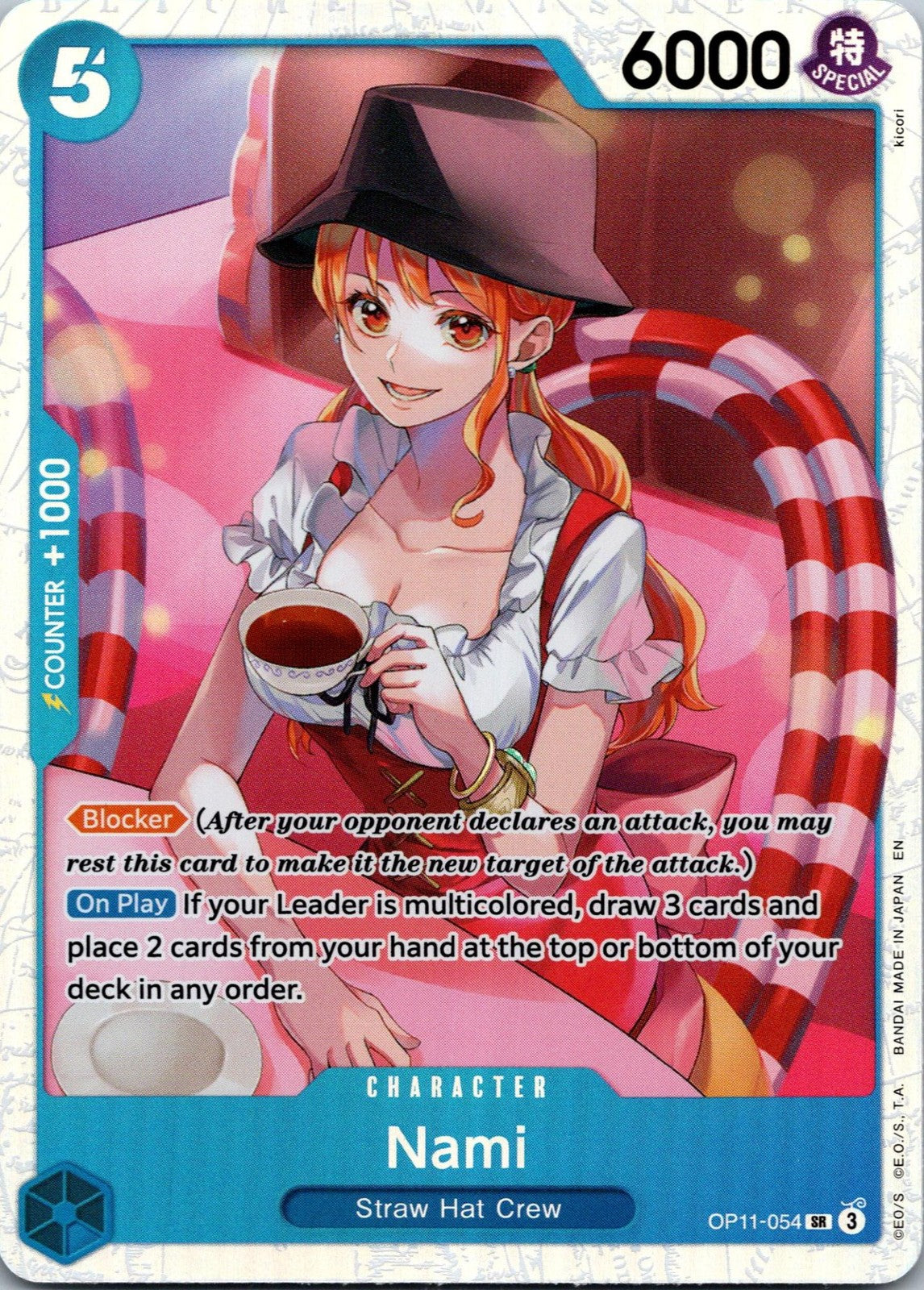 Nami (054) OP11-054 Super Rare A Fist of Divine Speed One Piece Near Mint