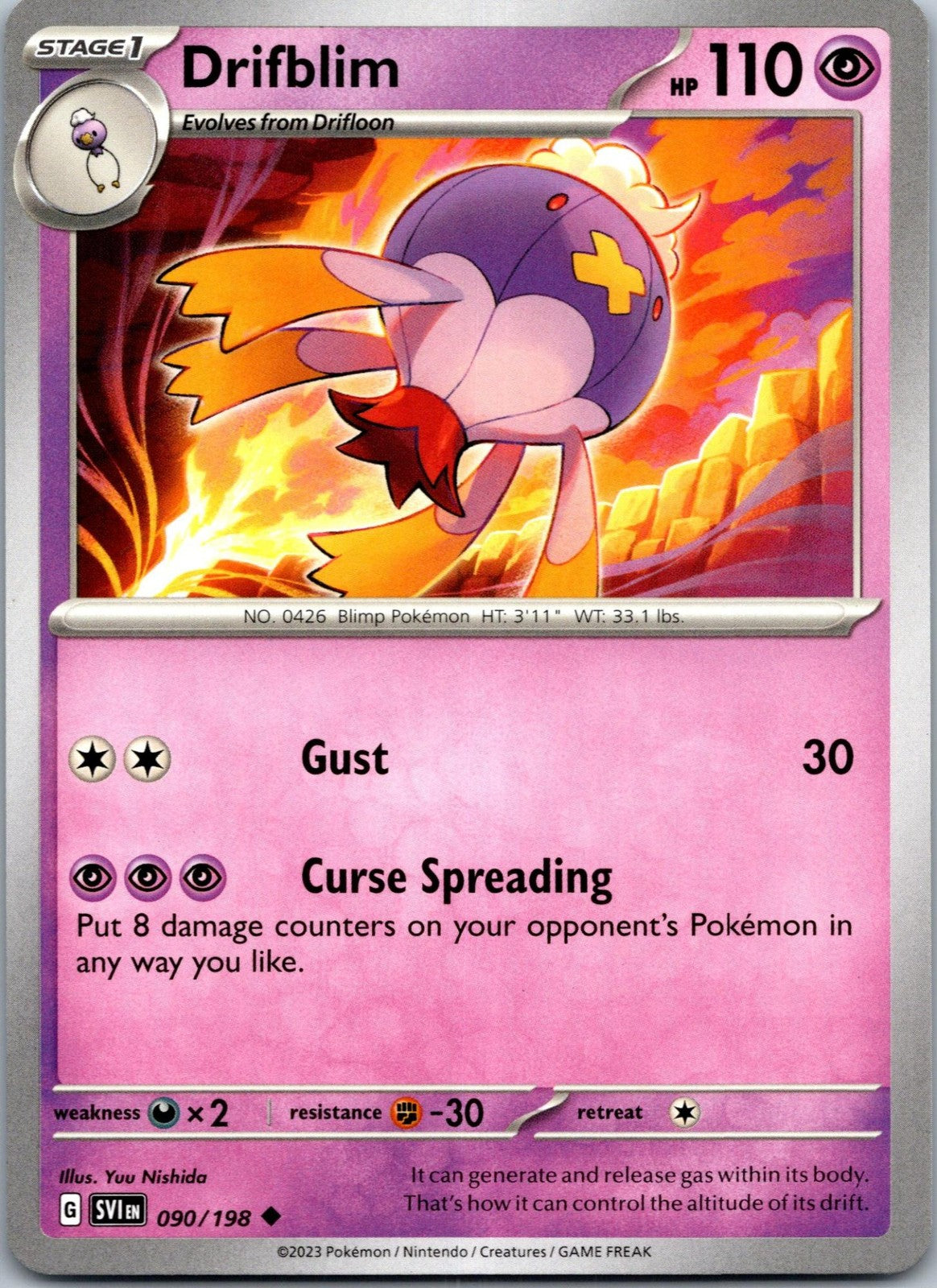 Drifblim 090/198 Uncommon Scarlet & Violet Pokemon Near Mint